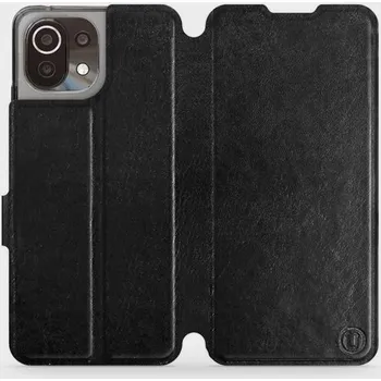 Pouzdro na mobilní telefon Flipové pouzdro Mobiwear - Xiaomi 11 Lite 5G NE - Černé a šedé (Knížkové flip pouzdro, obal, kryt na mobil Xiaomi 11 Lite 5G NE - Černé a šedé, materiál Umělá kůže + TPU - ochrana 360°, stojánek, silikonová vanička, magnetické zavírání)