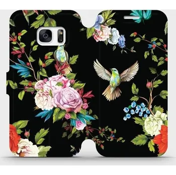 Flipové pouzdro Mobiwear - Samsung Galaxy S7 - VD09S Ptáčci a květy (Knížkové flip pouzdro, obal, kryt na mobil Samsung Galaxy S7 - VD09S Ptáčci a květy, materiál Umělá kůže + TPU - ochrana 360°, stojánek, silikonová vanička, magnetické zavírání)