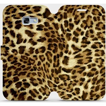Pouzdro na mobilní telefon Flipové pouzdro Mobiwear - Samsung Galaxy A5 2017 - VA33P Leopardí vzor (Knížkové flip pouzdro, obal, kryt na mobil Samsung Galaxy A5 2017 - VA33P Leopardí vzor, materiál Umělá kůže + TPU - ochrana 360°, stojánek, silikonová vanička, magnetické zavírání)