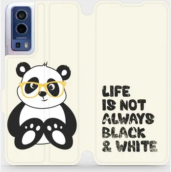 Pouzdro na mobilní telefon Flipové pouzdro Mobiwear - Vivo Y72 5G / Vivo Y52 5G - M041S Panda - life is not always black and white (Knížkové flip pouzdro, obal, kryt na mobil Vivo Y72 5G / Vivo Y52 5G - M041S Panda - life is not always black and white, materiál Umělá kůže + TPU -)
