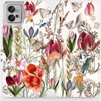 Pouzdro na mobilní telefon Flipové pouzdro Mobiwear - Motorola Moto G32 - MP01S Rozkvetlá louka (Knížkové flip pouzdro, obal, kryt na mobil Motorola Moto G32 - MP01S Rozkvetlá louka, materiál Umělá kůže + TPU - ochrana 360°, stojánek, silikonová vanička, magnetické zavírání)