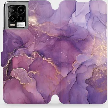 Pouzdro na mobilní telefon Flipové pouzdro Mobiwear - Realme 8 Pro - VP20S Fialový mramor (Knížkové flip pouzdro, obal, kryt na mobil Realme 8 Pro - VP20S Fialový mramor, materiál Umělá kůže + TPU - ochrana 360°, stojánek, silikonová vanička, magnetické zavírání)