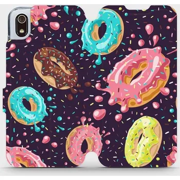 Pouzdro na mobilní telefon Flipové pouzdro Mobiwear - Xiaomi Redmi 7A - VP19S Donutky (Knížkové flip pouzdro, obal, kryt na mobil Xiaomi Redmi 7A - VP19S Donutky, materiál Umělá kůže + TPU - ochrana 360°, stojánek, silikonová vanička, magnetické zavírání)