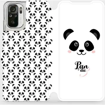 Pouzdro na mobilní telefon Flipové pouzdro Mobiwear - Xiaomi Redmi Note 10 - M030P Panda Amálka (Knížkové flip pouzdro, obal, kryt na mobil Xiaomi Redmi Note 10 - M030P Panda Amálka, materiál Umělá kůže + TPU - ochrana 360°, stojánek, silikonová vanička, magnetické zavírání)