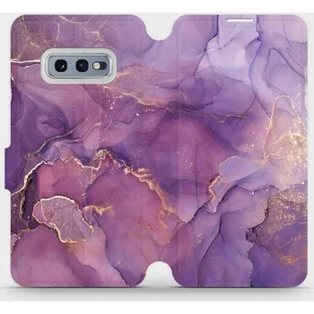 Pouzdro na mobilní telefon Flipové pouzdro Mobiwear - Samsung Galaxy S10e - VP20S Fialový mramor (Knížkové flip pouzdro, obal, kryt na mobil Samsung Galaxy S10e - VP20S Fialový mramor, materiál Umělá kůže + TPU - ochrana 360°, stojánek, silikonová vanička, magnetické zavírání)