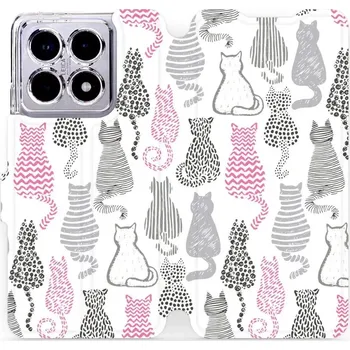 Flipové pouzdro Mobiwear - Xiaomi 14T Pro - MX01S Kočičí zádíčka (Knížkové flip pouzdro, obal, kryt na mobil Xiaomi 14T Pro - MX01S Kočičí zádíčka, materiál Umělá kůže + TPU - ochrana 360°, stojánek, silikonová vanička, magnetické zavírání)