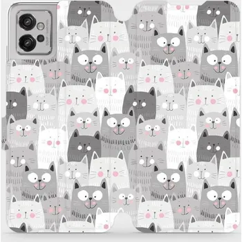 Pouzdro na mobilní telefon Flipové pouzdro Mobiwear - Motorola Moto G32 - M099P Kočičky (Knížkové flip pouzdro, obal, kryt na mobil Motorola Moto G32 - M099P Kočičky, materiál Umělá kůže + TPU - ochrana 360°, stojánek, silikonová vanička, magnetické zavírání)