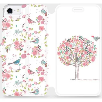 Pouzdro na mobilní telefon Flipové pouzdro Mobiwear - Apple iPhone SE 2020 / SE 2022 - M120S Strom a ptáčci (Knížkové flip pouzdro, obal, kryt na mobil Apple iPhone SE 2020 / SE 2022 - M120S Strom a ptáčci, materiál Umělá kůže + TPU - ochrana 360°, stojánek, silikonová vanička,)