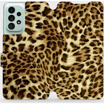 Pouzdro na mobilní telefon Flipové pouzdro Mobiwear - Samsung Galaxy A33 5G - VA33P Leopardí vzor (Knížkové flip pouzdro, obal, kryt na mobil Samsung Galaxy A33 5G - VA33P Leopardí vzor, materiál Umělá kůže + TPU - ochrana 360°, stojánek, silikonová vanička, magnetické zavírání)