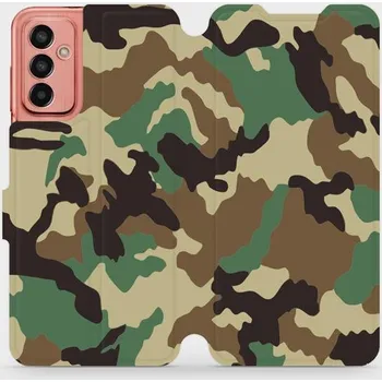 Pouzdro na mobilní telefon Flipové pouzdro Mobiwear - Samsung Galaxy M13 - V111P Maskáče (Knížkové flip pouzdro, obal, kryt na mobil Samsung Galaxy M13 - V111P Maskáče, materiál Umělá kůže + TPU - ochrana 360°, stojánek, silikonová vanička, magnetické zavírání)