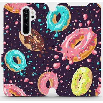 Pouzdro na mobilní telefon Flipové pouzdro Mobiwear - Xiaomi Redmi Note 8 Pro - VP19S Donutky (Knížkové flip pouzdro, obal, kryt na mobil Xiaomi Redmi Note 8 Pro - VP19S Donutky, materiál Umělá kůže + TPU - ochrana 360°, stojánek, silikonová vanička, magnetické zavírání)