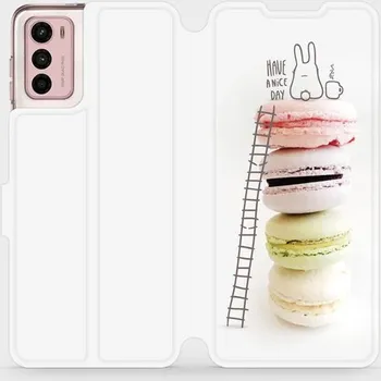 Pouzdro na mobilní telefon Flipové pouzdro Mobiwear - Motorola Moto G42 - M090P Makronky (Knížkové flip pouzdro, obal, kryt na mobil Motorola Moto G42 - M090P Makronky, materiál Umělá kůže + TPU - ochrana 360°, stojánek, silikonová vanička, magnetické zavírání)