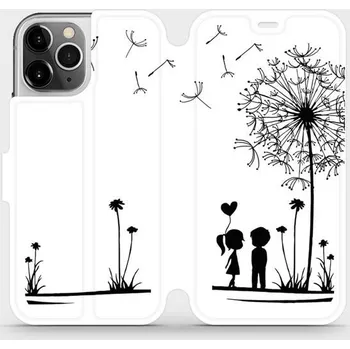 Pouzdro na mobilní telefon Flipové pouzdro Mobiwear - Apple iPhone 12 Pro - MH16P Dvojice s pampeliškou (Knížkové flip pouzdro, obal, kryt na mobil Apple iPhone 12 Pro - MH16P Dvojice s pampeliškou, materiál Umělá kůže + TPU - ochrana 360°, stojánek, silikonová vanička, magnetické)