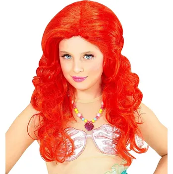 Karnevalová paruka Dívčí paruka mořské panny (červená)