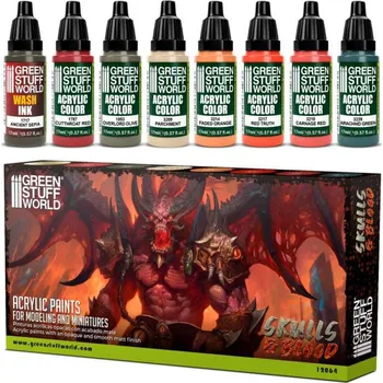 Výtvárné potřeby Green Stuff World Paint Set - Skulls & Blood (Green Stuff World)