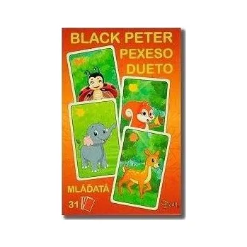 Pexeso Černý Petr/Pexeso/Dueto fmláďata 3v1 7x10,5x1,5cm 31ks krabičce