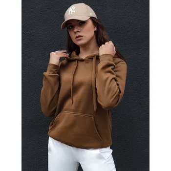 Dámské oblečení Hnědá dámská mikina s kapucí BASIC BY1328 Velikost: L