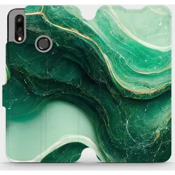 Pouzdro na mobilní telefon Flipové pouzdro Mobiwear - Huawei P Smart 2019 - VP38S Zelený mramor (Knížkové flip pouzdro, obal, kryt na mobil Huawei P Smart 2019 - VP38S Zelený mramor, materiál Umělá kůže + TPU - ochrana 360°, stojánek, silikonová vanička, magnetické zavírání)