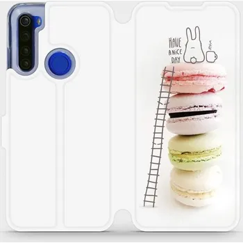 Pouzdro na mobilní telefon Flipové pouzdro Mobiwear - Xiaomi Redmi Note 8T - M090P Makronky - have a nice day (Knížkové flip pouzdro, obal, kryt na mobil Xiaomi Redmi Note 8T - M090P Makronky - have a nice day, materiál Umělá kůže + TPU - ochrana 360°, stojánek, silikonová vanička,