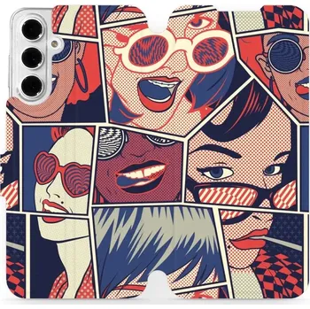 Pouzdro na mobilní telefon Flipové pouzdro Mobiwear - Samsung Galaxy A16 / A16 5G - VP18P Komiks (Knížkové flip pouzdro, obal, kryt na mobil Samsung Galaxy A16 / A16 5G - VP18P Komiks, materiál Umělá kůže + TPU - ochrana 360°, stojánek, silikonová vanička, magnetické zavírání)