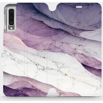 Pouzdro na mobilní telefon Flipové pouzdro Mobiwear - Samsung Galaxy A7 2018 - VP31S Bílý a fialový mramor (Knížkové flip pouzdro, obal, kryt na mobil Samsung Galaxy A7 2018 - VP31S Bílý a fialový mramor, materiál Umělá kůže + TPU - ochrana 360°, stojánek, silikonová vanička,)
