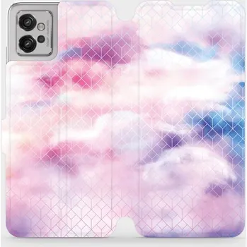 Pouzdro na mobilní telefon Flipové pouzdro Mobiwear - Motorola Moto G32 - MR02S Vodovkové obrazce (Knížkové flip pouzdro, obal, kryt na mobil Motorola Moto G32 - MR02S Vodovkové obrazce, materiál Umělá kůže + TPU - ochrana 360°, stojánek, silikonová vanička, magnetické zavírání)