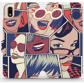 Pouzdro na mobilní telefon Flipové pouzdro Mobiwear - Huawei Y5 2019 / Honor 8S - VP18P Komiks (Knížkové flip pouzdro, obal, kryt na mobil Huawei Y5 2019 / Honor 8S - VP18P Komiks, materiál Umělá kůže + TPU - ochrana 360°, stojánek, silikonová vanička, magnetické zavírání)