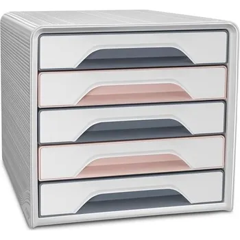 Zásuvkový box Cep Mineral, 5 zásuvek, růžovo/šedý 353.105