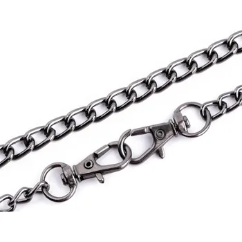 Řetízek na kabelky s karabinou délka 120 cm, barva 2 nikl černý