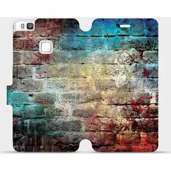 Pouzdro na mobilní telefon Flipové pouzdro Mobiwear - Huawei P9 Lite - V061P Zeď (Knížkové flip pouzdro, obal, kryt na mobil Huawei P9 Lite - V061P Zeď, materiál Umělá kůže + TPU - ochrana 360°, stojánek, silikonová vanička, magnetické zavírání)