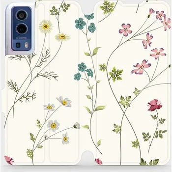 Pouzdro na mobilní telefon Flipové pouzdro Mobiwear - Vivo Y72 5G / Vivo Y52 5G - MD03S Tenké rostlinky s květy (Knížkové flip pouzdro, obal, kryt na mobil Vivo Y72 5G / Vivo Y52 5G - MD03S Tenké rostlinky s květy, materiál Umělá kůže + TPU - ochrana 360°, stojánek, silikonová)