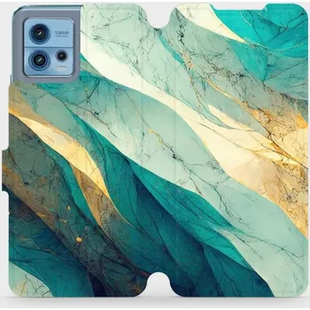 Pouzdro na mobilní telefon Flipové pouzdro Mobiwear - Motorola Moto G72 - VP37S Zlatavý a zelenkavý mramor (Knížkové flip pouzdro, obal, kryt na mobil Motorola Moto G72 - VP37S Zlatavý a zelenkavý mramor, materiál Umělá kůže + TPU - ochrana 360°, stojánek, silikonová vanička,)