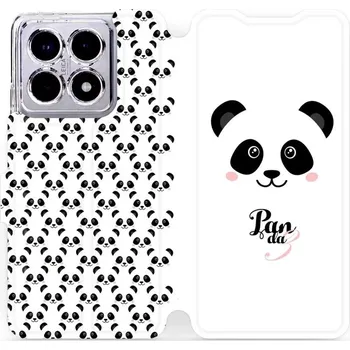 Pouzdro na mobilní telefon Flipové pouzdro Mobiwear - Xiaomi 14T Pro - M030P Panda Amálka (Knížkové flip pouzdro, obal, kryt na mobil Xiaomi 14T Pro - M030P Panda Amálka, materiál Umělá kůže + TPU - ochrana 360°, stojánek, silikonová vanička, magnetické zavírání)