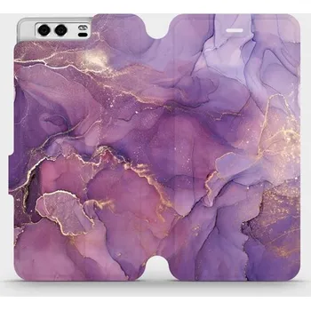 Pouzdro na mobilní telefon Flipové pouzdro Mobiwear - Huawei P10 - VP20S Fialový mramor (Knížkové flip pouzdro, obal, kryt na mobil Huawei P10 - VP20S Fialový mramor, materiál Umělá kůže + TPU - ochrana 360°, stojánek, silikonová vanička, magnetické zavírání)