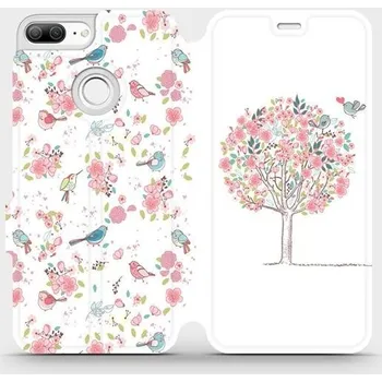 Pouzdro na mobilní telefon Flipové pouzdro Mobiwear - Honor 9 Lite - M120S Strom a ptáčci (Knížkové flip pouzdro, obal, kryt na mobil Honor 9 Lite - M120S Strom a ptáčci, materiál Umělá kůže + TPU - ochrana 360°, stojánek, silikonová vanička, magnetické zavírání)