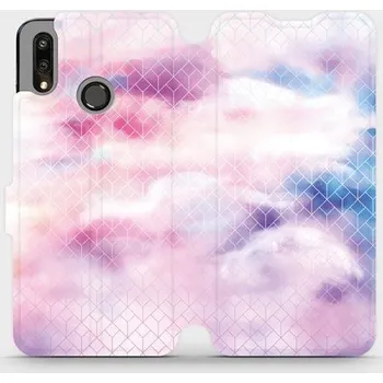 Pouzdro na mobilní telefon Flipové pouzdro Mobiwear - Huawei P Smart 2019 - MR02S Vodovkové obrazce (Knížkové flip pouzdro, obal, kryt na mobil Huawei P Smart 2019 - MR02S Vodovkové obrazce, materiál Umělá kůže + TPU - ochrana 360°, stojánek, silikonová vanička, magnetické zavírání
