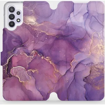 Pouzdro na mobilní telefon Flipové pouzdro Mobiwear - Samsung Galaxy A32 5G - VP20S Fialový mramor (Knížkové flip pouzdro, obal, kryt na mobil Samsung Galaxy A32 5G - VP20S Fialový mramor, materiál Umělá kůže + TPU - ochrana 360°, stojánek, silikonová vanička, magnetické zavírání)