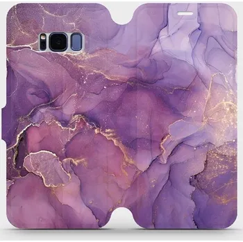 Pouzdro na mobilní telefon Flipové pouzdro Mobiwear - Samsung Galaxy S8 - VP20S Fialový mramor (Knížkové flip pouzdro, obal, kryt na mobil Samsung Galaxy S8 - VP20S Fialový mramor, materiál Umělá kůže + TPU - ochrana 360°, stojánek, silikonová vanička, magnetické zavírání)