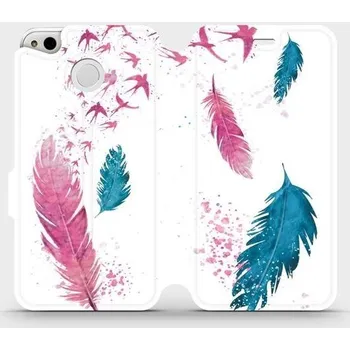 Pouzdro na mobilní telefon Flipové pouzdro Mobiwear - Xiaomi Redmi 4X - MR08S Pírka (Knížkové flip pouzdro, obal, kryt na mobil Xiaomi Redmi 4X - MR08S Pírka, materiál Umělá kůže + TPU - ochrana 360°, stojánek, silikonová vanička, magnetické zavírání)