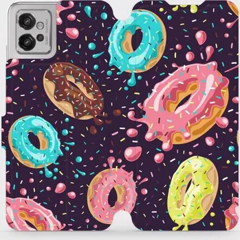Pouzdro na mobilní telefon Flipové pouzdro Mobiwear - Motorola Moto G32 - VP19S Donutky (Knížkové flip pouzdro, obal, kryt na mobil Motorola Moto G32 - VP19S Donutky, materiál Umělá kůže + TPU - ochrana 360°, stojánek, silikonová vanička, magnetické zavírání)