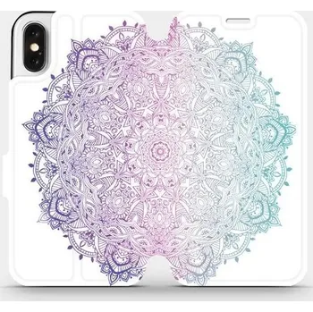 Pouzdro na mobilní telefon Flipové pouzdro Mobiwear - Apple iPhone X - M008S Mandala (Knížkové flip pouzdro, obal, kryt na mobil Apple iPhone X - M008S Mandala, materiál Umělá kůže + TPU - ochrana 360°, stojánek, silikonová vanička, magnetické zavírání)