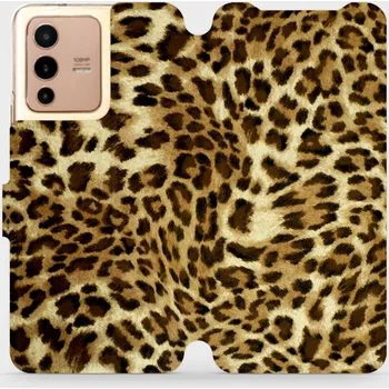 Pouzdro na mobilní telefon Flipové pouzdro Mobiwear - Vivo V23 5G - VA33P Leopardí vzor (Knížkové flip pouzdro, obal, kryt na mobil Vivo V23 5G - VA33P Leopardí vzor, materiál Umělá kůže + TPU - ochrana 360°, stojánek, silikonová vanička, magnetické zavírání)