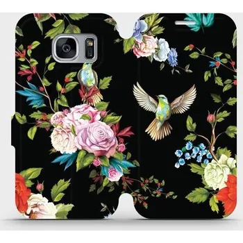 Pouzdro na mobilní telefon Flipové pouzdro Mobiwear - Samsung Galaxy S7 Edge - VD09S Ptáčci a květy (Knížkové flip pouzdro, obal, kryt na mobil Samsung Galaxy S7 Edge - VD09S Ptáčci a květy, materiál Umělá kůže + TPU - ochrana 360°, stojánek, silikonová vanička, magnetické zavírání