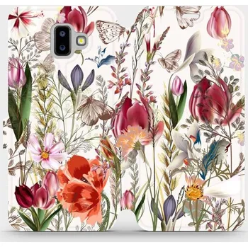 Pouzdro na mobilní telefon Flipové pouzdro Mobiwear - Samsung Galaxy J6 Plus 2018 - MP01S Rozkvetlá louka (Knížkové flip pouzdro, obal, kryt na mobil Samsung Galaxy J6 Plus 2018 - MP01S Rozkvetlá louka, materiál Umělá kůže + TPU - ochrana 360°, stojánek, silikonová vanička,)