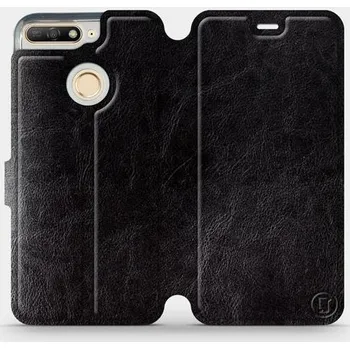 Pouzdro na mobilní telefon Flipové pouzdro Mobiwear - Honor 7A - Černé a šedé (Knížkové flip pouzdro, obal, kryt na mobil Honor 7A - Černé a šedé, materiál Umělá kůže + TPU - ochrana 360°, stojánek, silikonová vanička, magnetické zavírání)