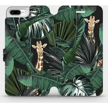 Pouzdro na mobilní telefon Flipové pouzdro Mobiwear - Apple iPhone 7 Plus - VP06P Žirafky (Knížkové flip pouzdro, obal, kryt na mobil Apple iPhone 7 Plus - VP06P Žirafky, materiál Umělá kůže + TPU - ochrana 360°, stojánek, silikonová vanička, magnetické zavírání)