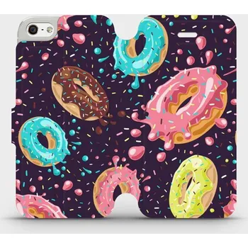 Pouzdro na mobilní telefon Flipové pouzdro Mobiwear - Apple iPhone 5S / 5 / SE - VP19S Donutky (Knížkové flip pouzdro, obal, kryt na mobil Apple iPhone 5S / 5 / SE - VP19S Donutky, materiál Umělá kůže + TPU - ochrana 360°, stojánek, silikonová vanička, magnetické zavírání)