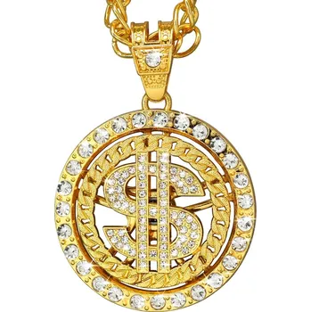 Zlatý dolarový náhrdelník 70 cm