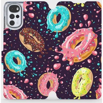 Pouzdro na mobilní telefon Flipové pouzdro Mobiwear - Motorola Moto G22 - VP19S Donutky (Knížkové flip pouzdro, obal, kryt na mobil Motorola Moto G22 - VP19S Donutky, materiál Umělá kůže + TPU - ochrana 360°, stojánek, silikonová vanička, magnetické zavírání)