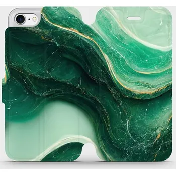 Pouzdro na mobilní telefon Flipové pouzdro Mobiwear - Apple iPhone 8 - VP38S Zelený mramor (Knížkové flip pouzdro, obal, kryt na mobil Apple iPhone 8 - VP38S Zelený mramor, materiál Umělá kůže + TPU - ochrana 360°, stojánek, silikonová vanička, magnetické zavírání)